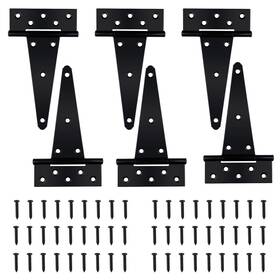 Auxdee 772093193951 Black T-strap Shed Door Hinges Heavy Duty Barn With Screw