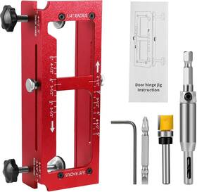 Jst-mszxq-04 Axiovate Aluminum Door Hinge Jig Template Kit For Router Adjustable Mortise Tool