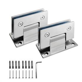 Azkeegrey 725683643794 2 Pcs Frameless Glass Shower Door Hinges 90 Degree Heavy