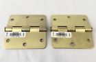 B1480 Brainerd Pair Of Brass Plated Round Corner Hinges 022788500077