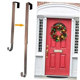 Bablocvid 604788297487 Wreath Hanger Adjustable Length 14.9-25 Inch Metal Door Brown