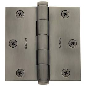 1035.151.i Baldwin Square Corner Hinge Antique Nickel 3.5 Inch X