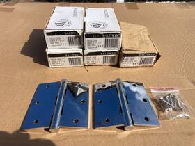 1035.260 Baldwin 1035-260 Fantastic Lot Of 5 New Pairs Hinges 3.5 Inch X3.5 Polished Chrome
