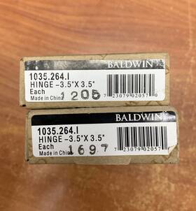 10.35.264.i Baldwin 1035.264.i Mortise Square Hinge 3.5 Inch X3.5 - Satin Nickel Pair