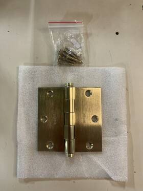 1035044i Baldwin 3-1/2 Inch Wide Square Mortise Hinge - Lifetime Satin Brass