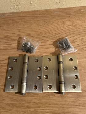 1041050i Baldwin 4 Inch Solid Brass Square Ball Bearing Mortise Hinge - Single Sat