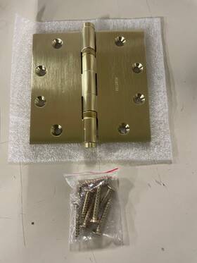 1046044i Baldwin Satin Brass Mortise Door Hinge 4.5 Inch Square From Estate Collecti