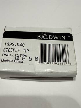 1093.040 Baldwin Set Of 24 Brass Steeple Tip Hinge Finials Satin Finish