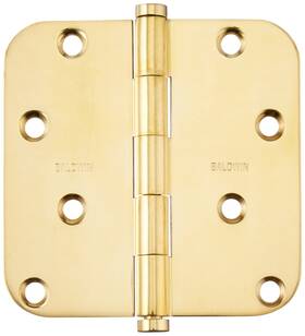 1140.031i Baldwin 1140031i Radius Mortise Hinge Unlacquered Bright Brass