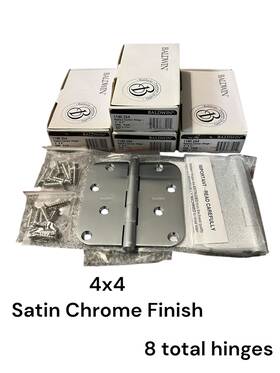 1140.260 Baldwin Radius Mortise Hinge Satin Chrome Finish 4 Inch X4 Total 8 Hinges
