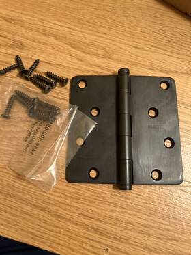 1440102i Baldwin 4 Inch Solid Brass Mortise Door Hinge - 1/4 Radius Oil Rubbed Bronze