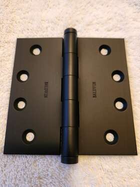 1040.i90.i Baldwin 823079417612 4 Inch Bearing Square Corner Mortise Hinge - Black