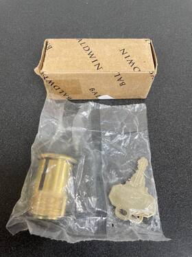 8327033 Baldwin 1-3/4 Inch Mortise Cylinder C Keyway - Vintage Brass