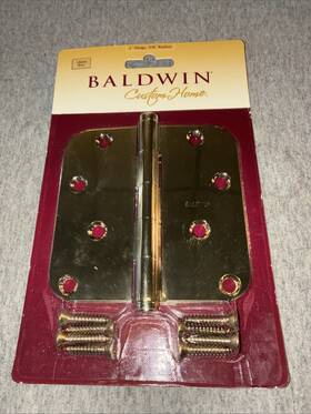 91840-003-cd Baldwin New Brass Radius Hinge 5/8 Corner Hinges 4 Inch Square