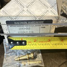 1093-060 Baldwin Hardware Steeple Tip Polished Brass Door Hinge Gold 2 In 2piece