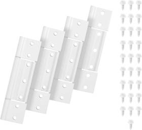 Banlin 313047662620 4 Pcs Storm Door Hinge White Aluminum 1/8 Inch Grooved Center Screen Do