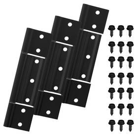 Banlin 768556929908 3pack Screen Door Hinges Black Aluminum 1/8 Inch Grooved Center Storm