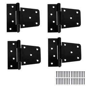 Barcaloo 840013431046 3-1/2 Heavy Duty T Hinge Gate Shed Door Hinges 4 Pack - Black