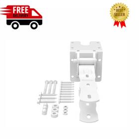 73002181 Barrette Outdoor Living White Steel Gate Hinge Fence Vinyl Wood Gates Hinges Fencing Accessory No Rust