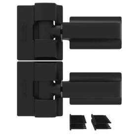 Barrette Outdoor Living 744110766776 Gate Hinges Heavy Duty Pair 8.937 Inch X 5 Black Includes 6 Clips And Screws