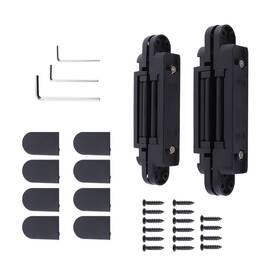Aicsq1 Bfo Black Concealed Door Hinges 7 Inch Heavy Duty 180 Hidden Hardware 2pc Set 177lbs