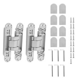 C8ueab Bfo 7 Inch Hidden Door Hinges Kit Silver Heavy Duty Invisible Hinge 180 Degree -2pc