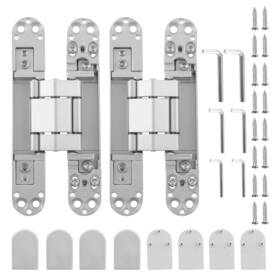 K421fi Bfo 2pcs Hidden Door Hinges - 7 Inch Silver Invisible 180 Degree Swing Concealed