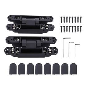 Ka8dq0 Bfo Heavy Duty Hidden Door Hinges 7 Inch Black 180 Swing 177lbs Concealed 2pc Set