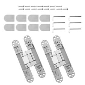 Mypun7 Bfo 7 Inch Hidden Door Hinges Set Silver Heavy Duty Invisible Hinge 180 Degree