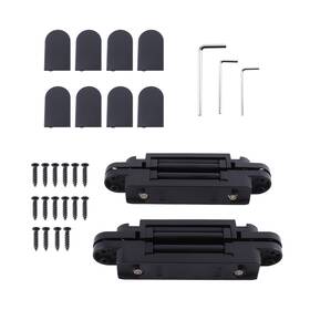 T30be9 Bfo Black Hidden Door Hinges 7 Inch 3-way Adjustable 180 Swing Heavy Duty 2pcs Hardware