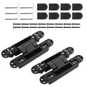 Zi7d2t Bfo Black Concealed Door Hinges 6 Inch 180 Swing 2pcs Heavy Duty Hidden Hardware