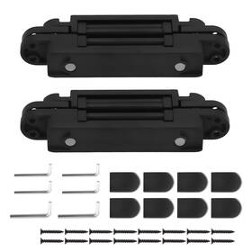 Zjcu4q Bfo 7 Inch Heavy Duty Door Hinges Black Concealed 180 Degree Hidden Hardware 2pc Set