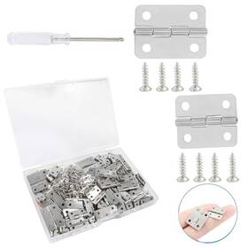 Qy20240326-0108 Biaungdo 80 Pcs Metal Mini Hinges 180 Degree Rotation 2 Size 80pcs Silver