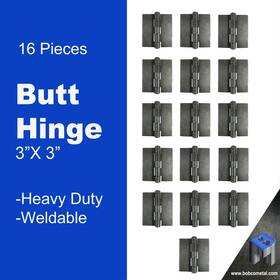 3wh-4p Bobco Metals Heavy Duty Weldable Butt Hinges 3 Inch X - Steel 16 Pieces