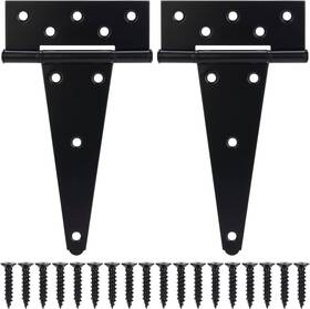 Boodvon 726084876385 8 Inch T-strap Gate Hinges Shed Barn Door Heavy Duty Black Tee F