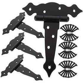 Boyuyi 608571117297 4pcs 7-1/2 Inch Tee Hinges Heavy Duty Gate Black T Strap For