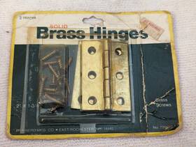 7200xc Brainerd New Old Stock Solid Brass Hinges 2 Inch X 1-3/8 With Screws