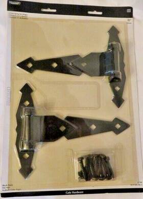B1972bg-bl-u Brainerd 8 Inch Black Spring Loaded Ornamental Tee Hinges 2pk #31704new-heavy Duty