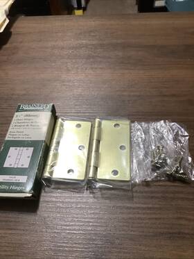Hn0006g-sb-r Brainerd Lot Of 2 Vintage 3.5 88mm Door Hinges Brass Plated
