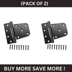 24502 Branded 2- Pack 3-1/2 Inch Black Heavy-duty Standard Tee Hinge