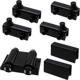 Branded01 744110459326 Stainless Steel Glass Door Pivot Hinge Double Head Magnetic Catch Closures Abs B