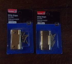 1884148 Bulldog 2 Packs New Hardware Inch Utility Hinge Brass Plated