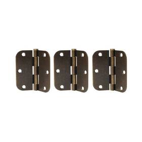 2008131 Bulldog Hardware 3 Pack Round Corner Hinges In Antique Brass