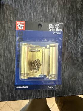 121383 Bulldog D-150 Hardware Brass Plated Double Acting Spring Hinge 3ftft/76mm D-150.