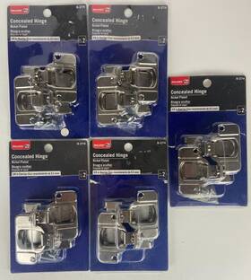 D-274 Bulldog 5 2-packs Of Hardware Concealed Hinges Nickel Plated 3/8 Inch Overlay
