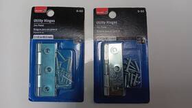 1884150 Bulldog Hardware Utility Hinges Zinc Plated 2-1/2 In D-50 2 Pack With Fasteners