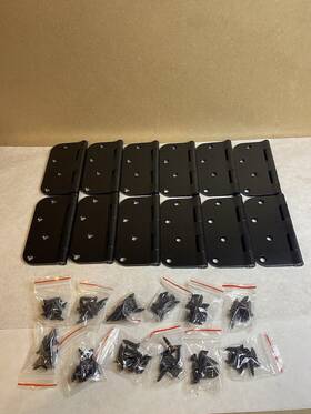 Butihin 840013403760 12 Pack Of Door Hinges Black - 4x4 Inch Interior 5/8 Radius Corners