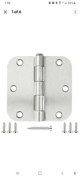 Cal-royal 632963249730 6 Pack Nickel Door Hinges Brushed 3 1/2 Interior Satin