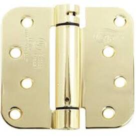 Cal-royal 680243548837 4 Inch Full Mortise Round Corner Spring Hinge In Satin Brass 2 Pack