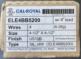 Ele4bb5200 Cal-royal Electrified Hinge 4 Wire 4.5 Inch X4.5 Oil Rubbed Bronze Finish